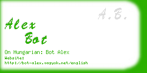 alex bot business card